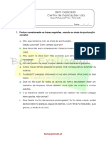 Pontuação 5o Ano - Sinais de pontuação