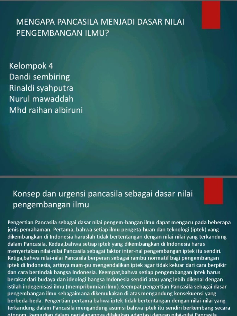 Pancasila sebagai Dasar Nilai Ilmu di Indonesia | PDF | Politik | Ilmu ...