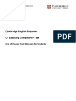 C1 Speaking Competency End of Course Test Materials For Students