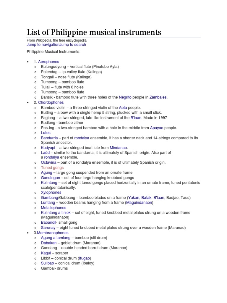 List of Philippine Musical Instruments PDF