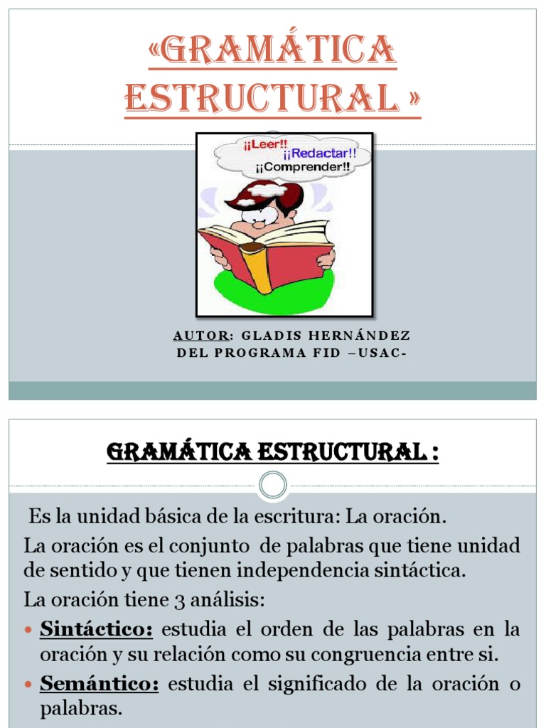 Gramática Estructural | PDF | Predicado (Gramática) | Verbo