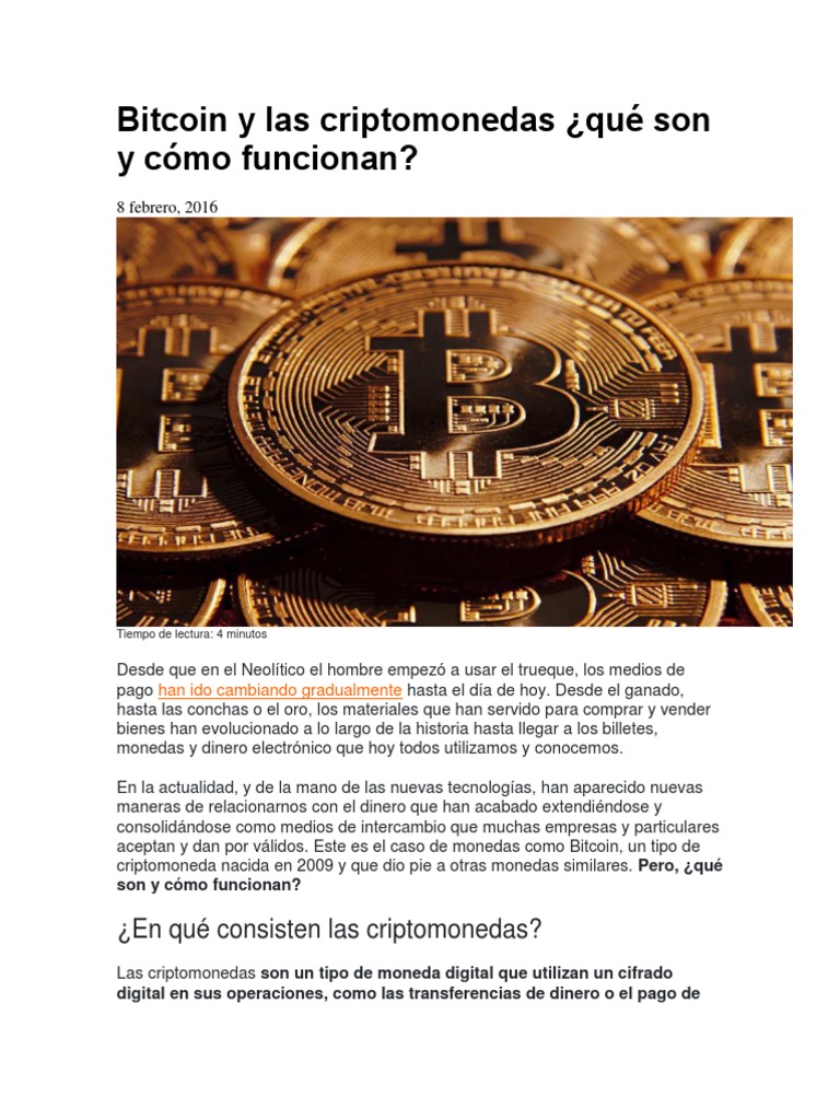 Bitcoin y Criptomonedas: Funcionamiento y Desafíos | PDF | Bitcoin |  Criptomoneda