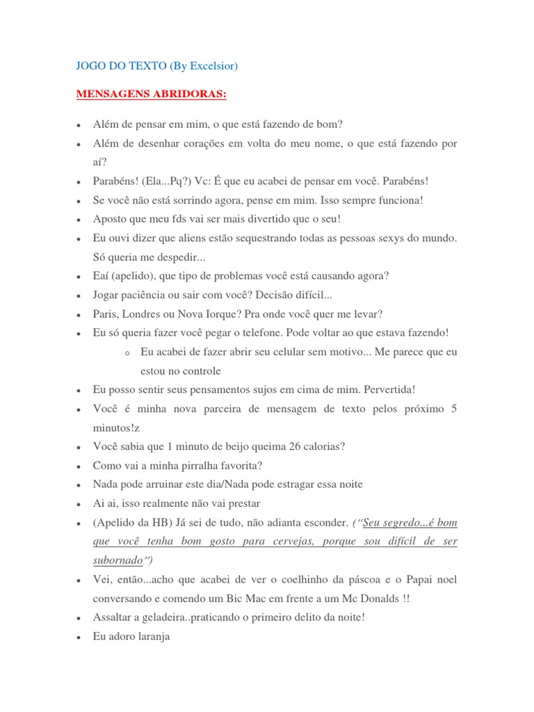 Jogo Do Texto - by Excelsior | PDF