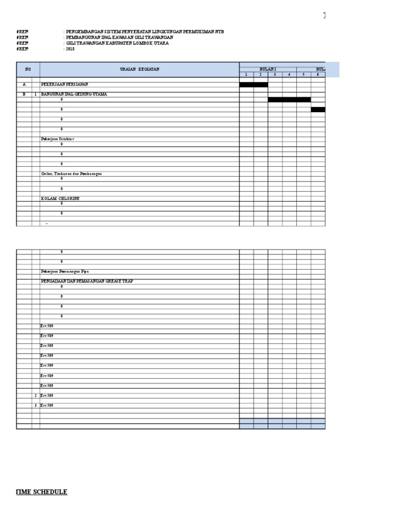 Jadwal Pembangunan IPAL Gili Trawangan | PDF | Teknologi & Rekayasa
