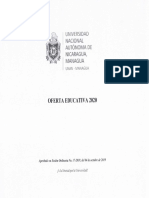 Unan Managua Oferta Educativa 2020 07101901 PDF