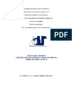 Certificados de Credito y Bono de Prenda Frank