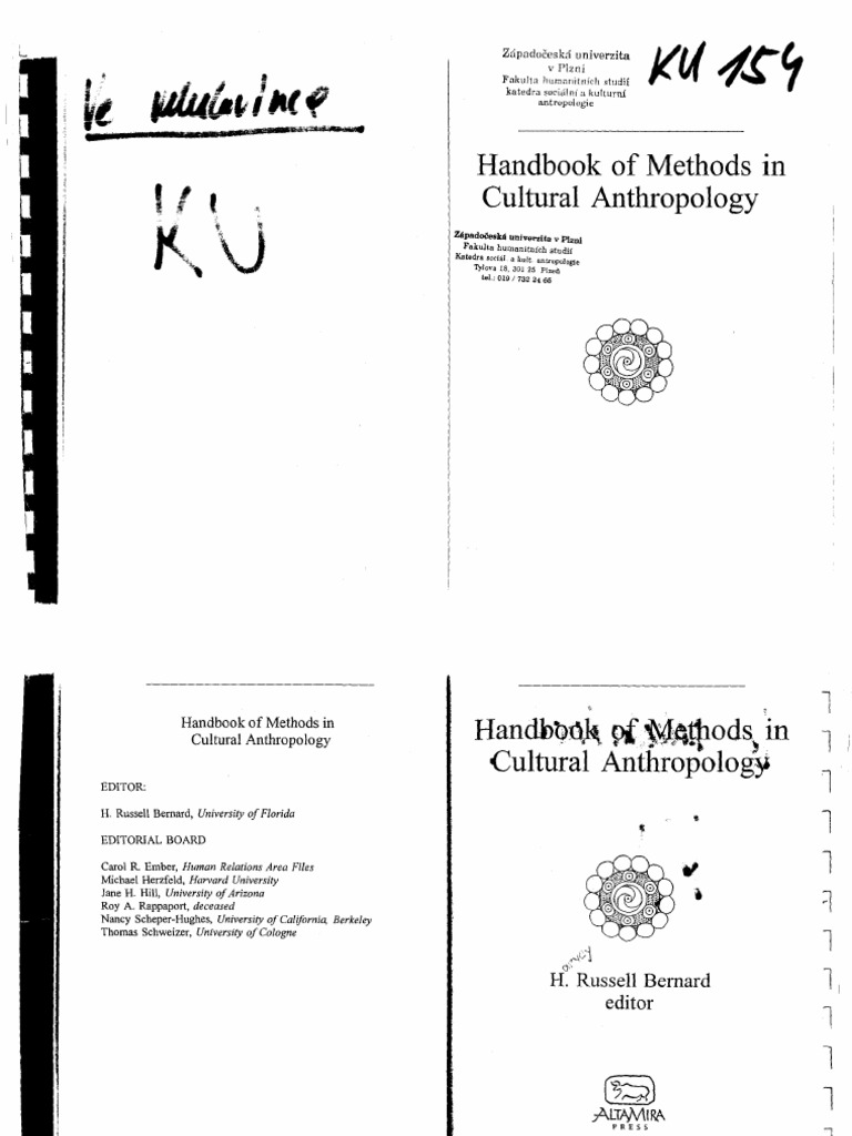 Bernard 1998-Handbook of Methods | PDF | Social Science