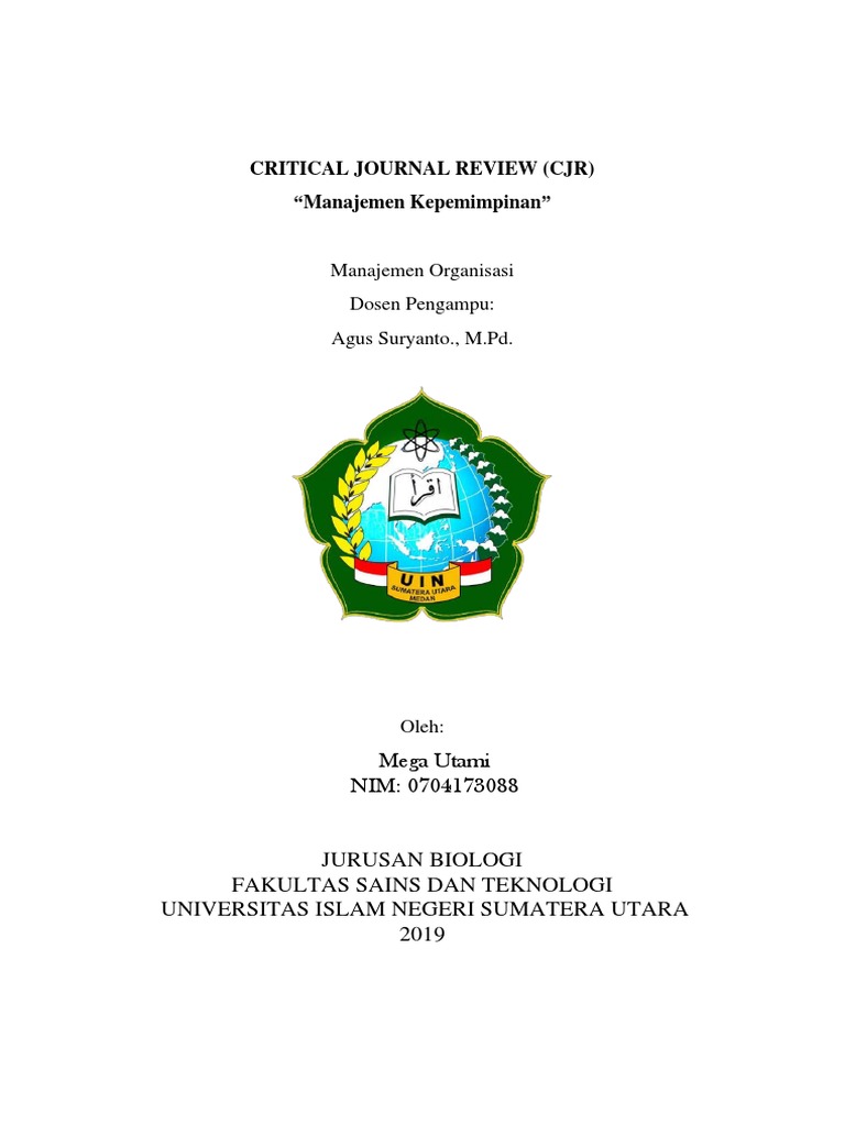 Critical Journal Review Mega Utami Uinsu Medan Manajemen Organisasi Pdf