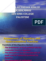 Assessment of Digestive and Intestinal Tracts Disorders HAMDALLAH