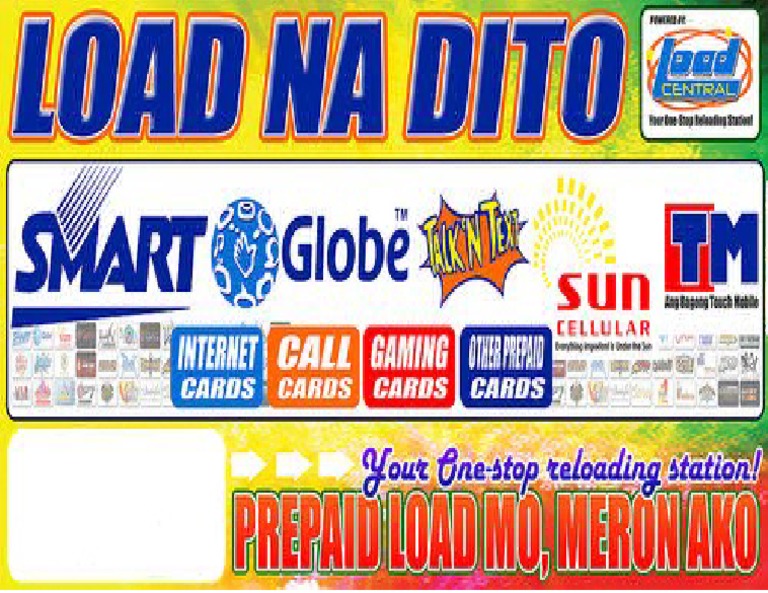 Smart Load Na Dito Logo Laminated 2N1 Gcash & Eloading Signages A4