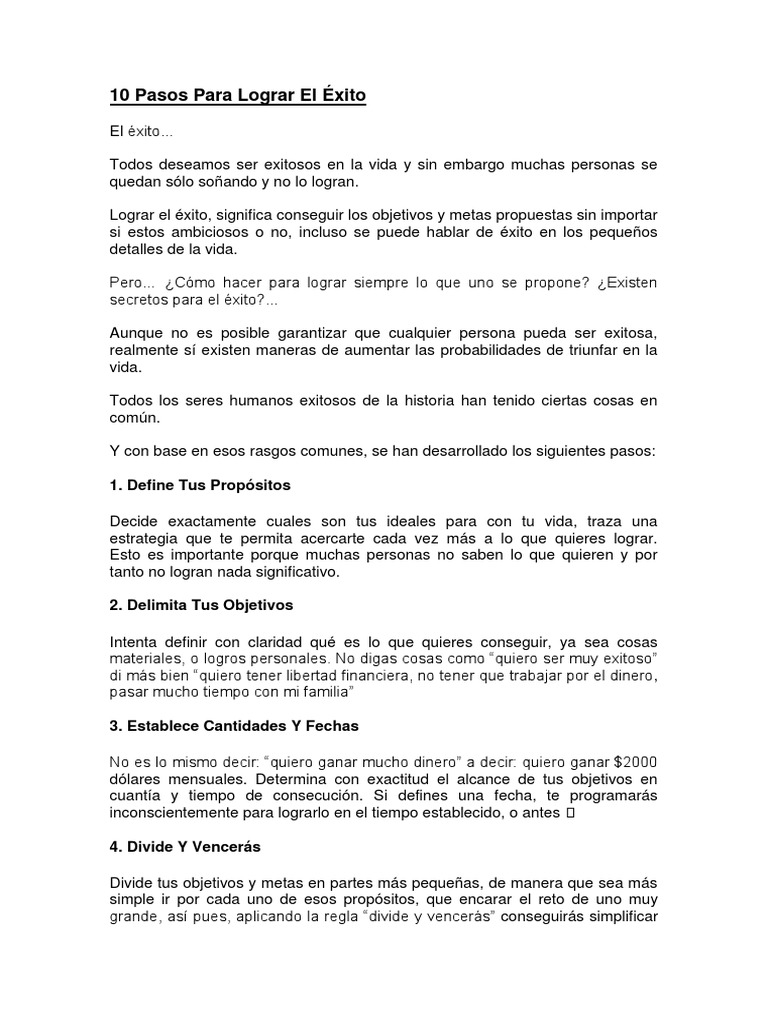 Como Lograr El Exito Planificacion Vida