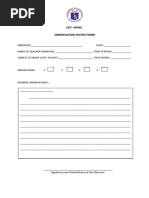 Cot-Rpms Observation Notes Form