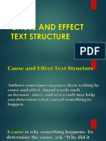 Cause and Effect Text Structure