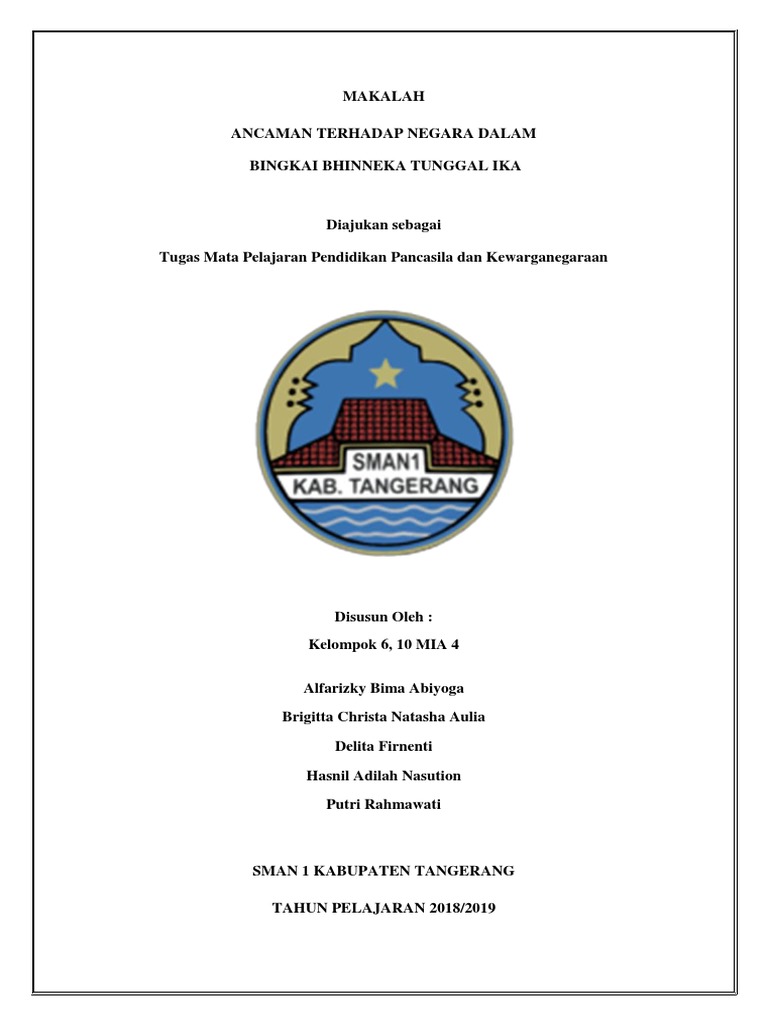 Makalah Ancaman Terhadap Negara Dalam Bingkai Bhinneka Tunggal Ika
