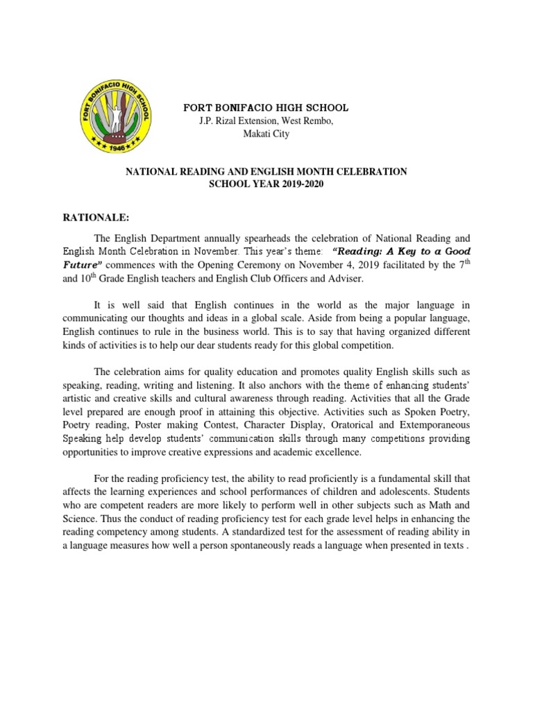 National Reading & English Month 2019 | PDF