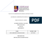 Faculty of Administrative Science and Policy Study: Academic Journal Analysis: Urban Security