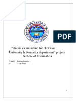 "Online Examination For Hawassa University Informatics Department" Project School of Informatics