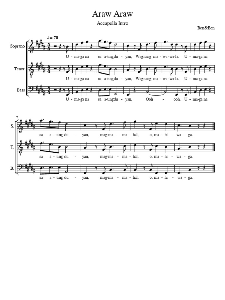 Araw Araw by Ben&Ben Chords | PDF