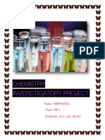 Chemistry Inverstigatory Project: Name: Vishwateja Class: XII-A School - K.V. Afs BGPT