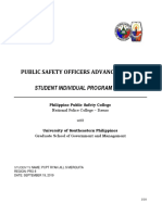 Public Safety Officers Advance Course: Student Individual Program Plan