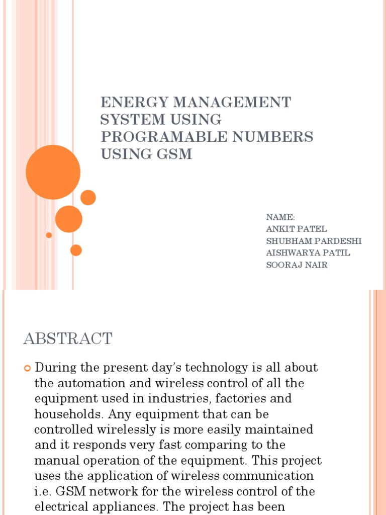 Energy Management System Using GSM | PDF | Printed Circuit Board ...