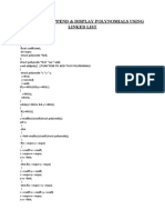 Wap To Add, Append & Display Polynomials Using Linked List