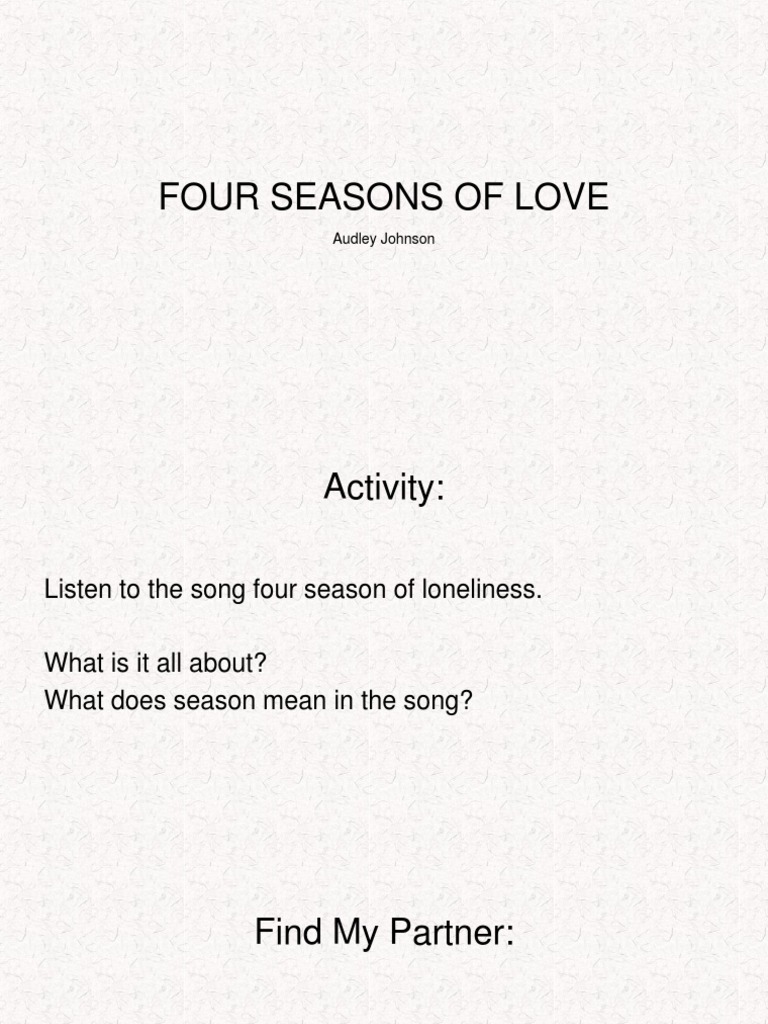 Four Seasons of Love PDF Love Nature