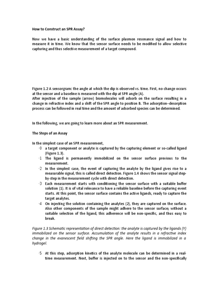 Constructing an SPR Assay Protocol | PDF | Surface Plasmon Resonance ...