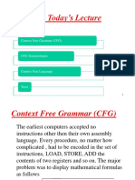 Hopefully Today's Lecture: Context Free Grammar (CFG)