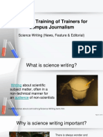 National Training of Trainers for Campus Journalism Science Writing