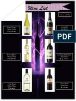 JAM's Wine List with Prices under P2,500