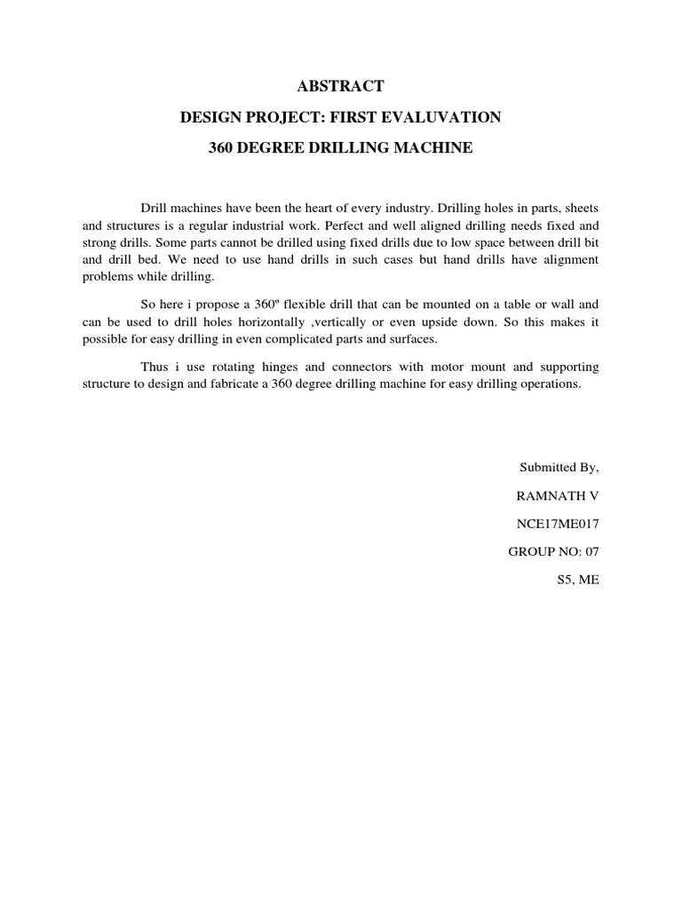 360° Flexible Drilling Machine Design | PDF