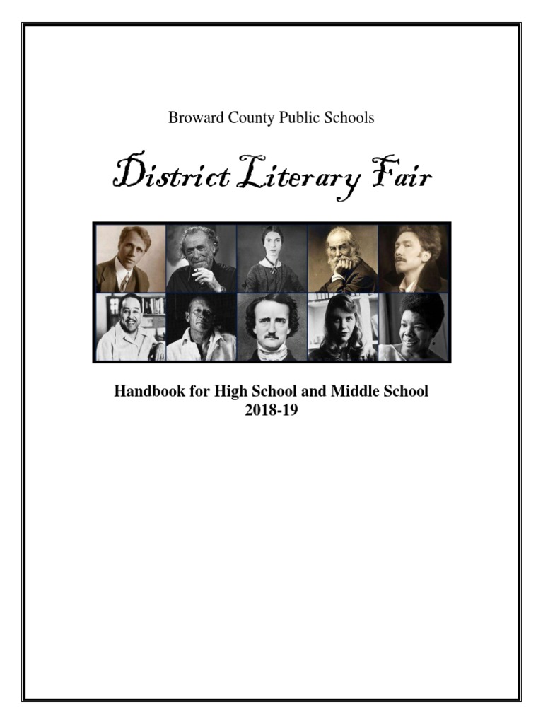 District Literary Fair Broward County Public Schools PDF
