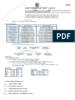 English Formative Test - Unit 6: Name: Grade: Date