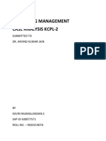 Marketing Management Case Analysis Kcpl-2: Submitted To Dr. Arvind Kumar Jain