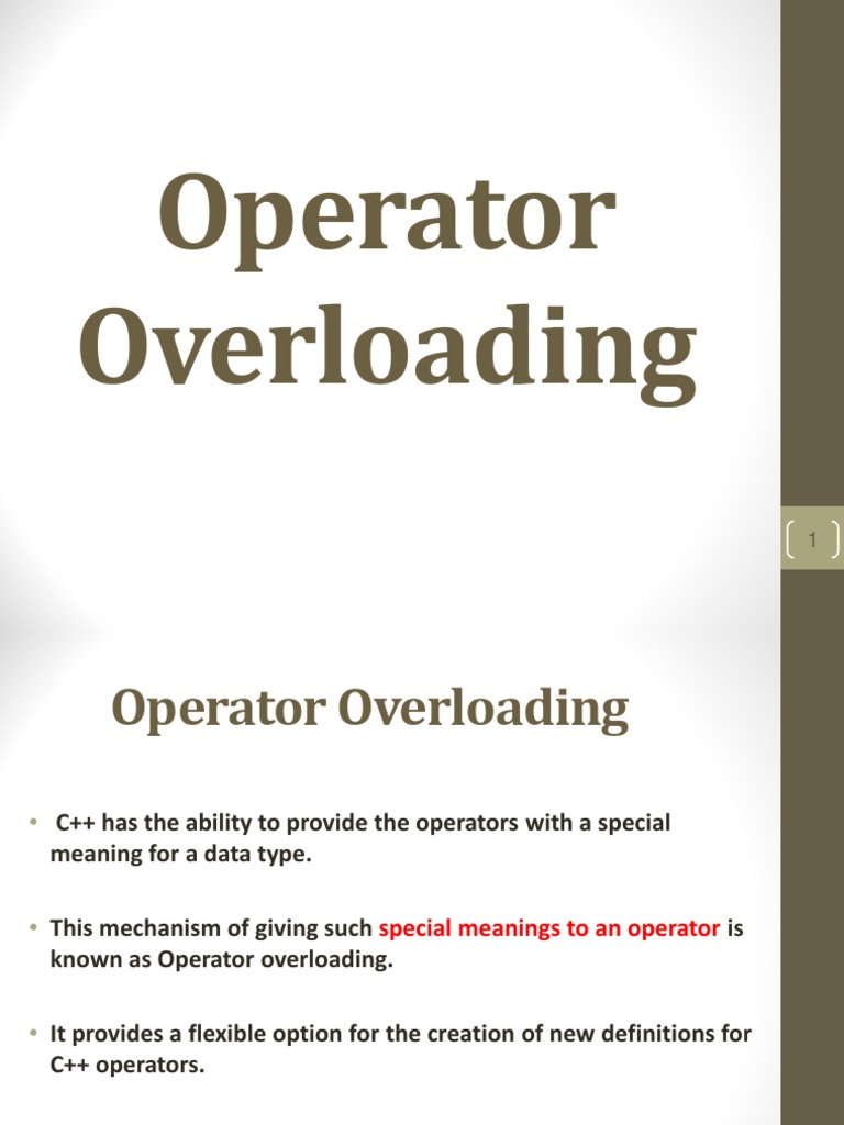 CSE1002 Operator Overloading CPP | PDF | C++ | Method (Computer ...