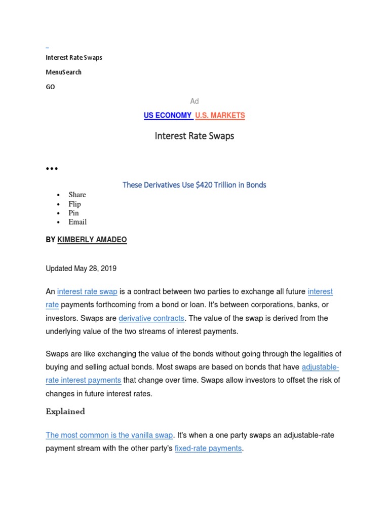 Interest Rate Swap | PDF | Swap (Finance) | Derivative (Finance)