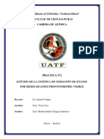 Estudio de La Cinética de Oxidación de Etanol Por Medio de Espectrofotometría Visible