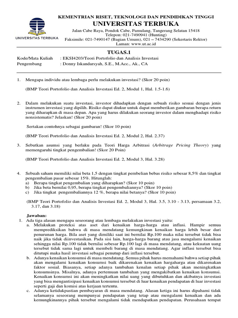 Tugas 1 Teori Portofolio
