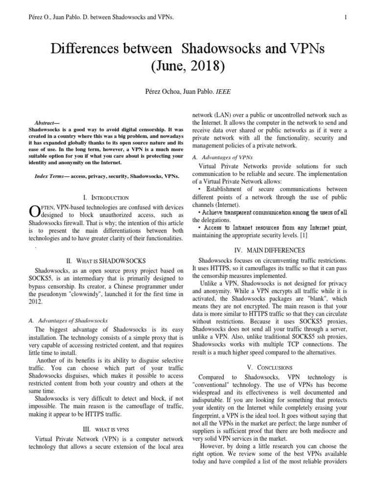 Shadowsocks Vs VPNs Download Free PDF Virtual Private Network