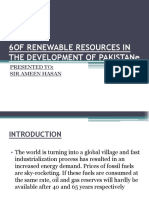 6of Renewable Resources in The Development of Pakistane: Presented To: Sir Ameen Hasan