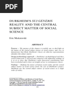Malczewski - Durkheims Sui Generis Reality