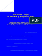 Rapporteur's Digest On Freedom of Religion or Belief