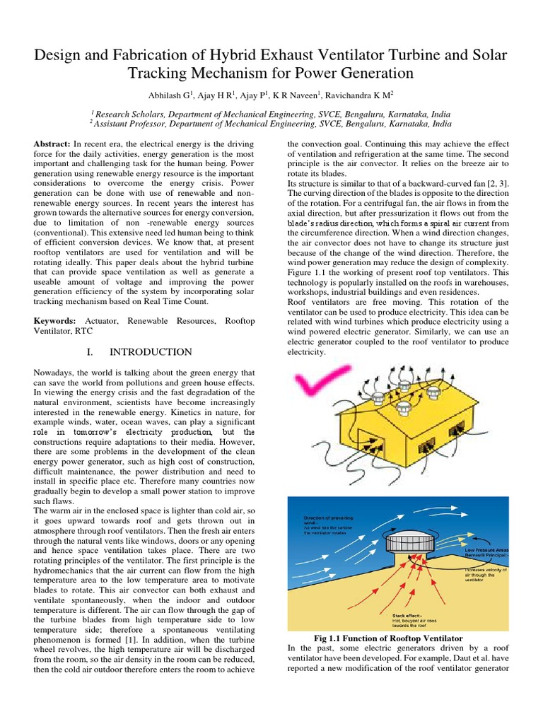 Design and Fabrication of Hybrid Ventilation System and Solar Tracking ...
