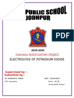 Electrolysis of Potassium Iodide: Chemistry INVESTIGATORY Project