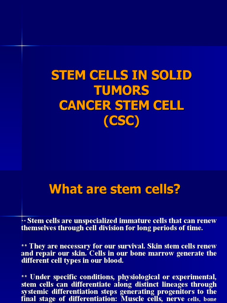 Cancer Stem Cells in Tumor Treatment | PDF | Stem Cell | Cancer