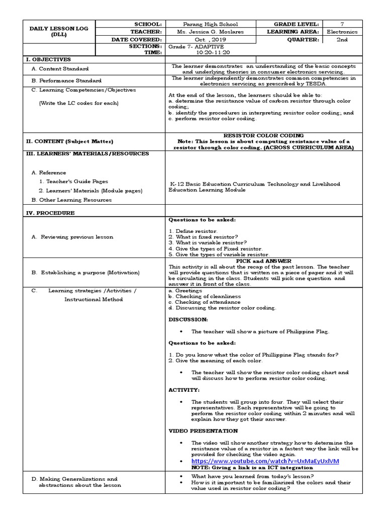 Cot Pdf Resistor Color