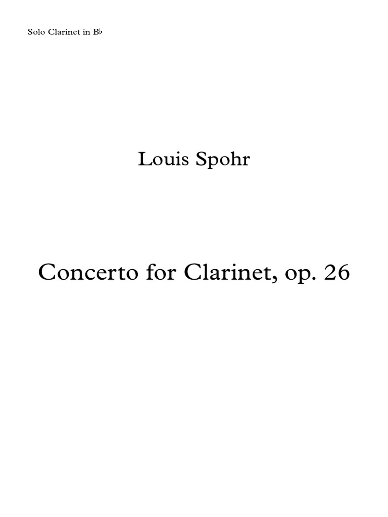 Spohr Concerto For No 1 Op 26 Solo in BB PDF