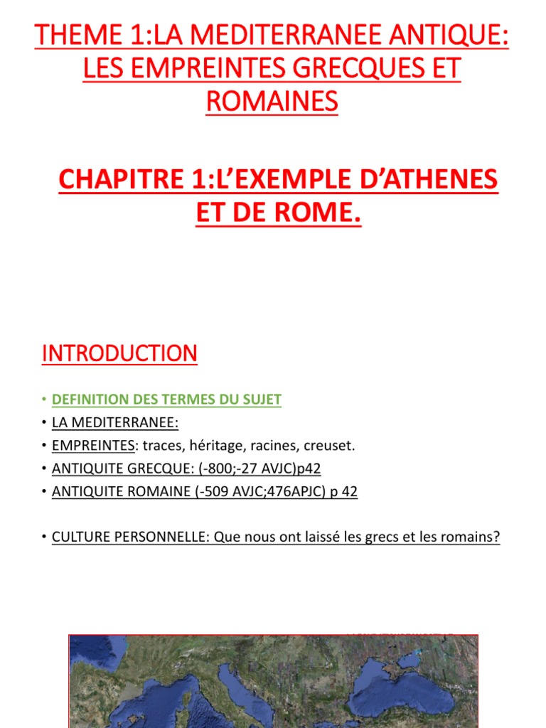 La Mediterranee Antique Les Empreintes Grecques Et Romaines Evaluation La Mediterranee Antique | PDF | Empire romain | République romaine