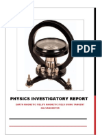 Physics Investigatory Report: Earth Magnetic Field'S Magnetic Field Using Tangent Galvanometer